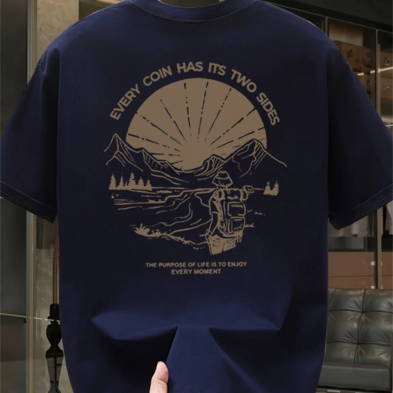 Outdoor Adventure Quotes Short - T-shirt graphique vintage pour homme, randonnée