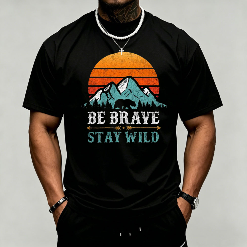 Outdoor Adventure Quotes Short - T-shirt pour homme avec imprimé graphique