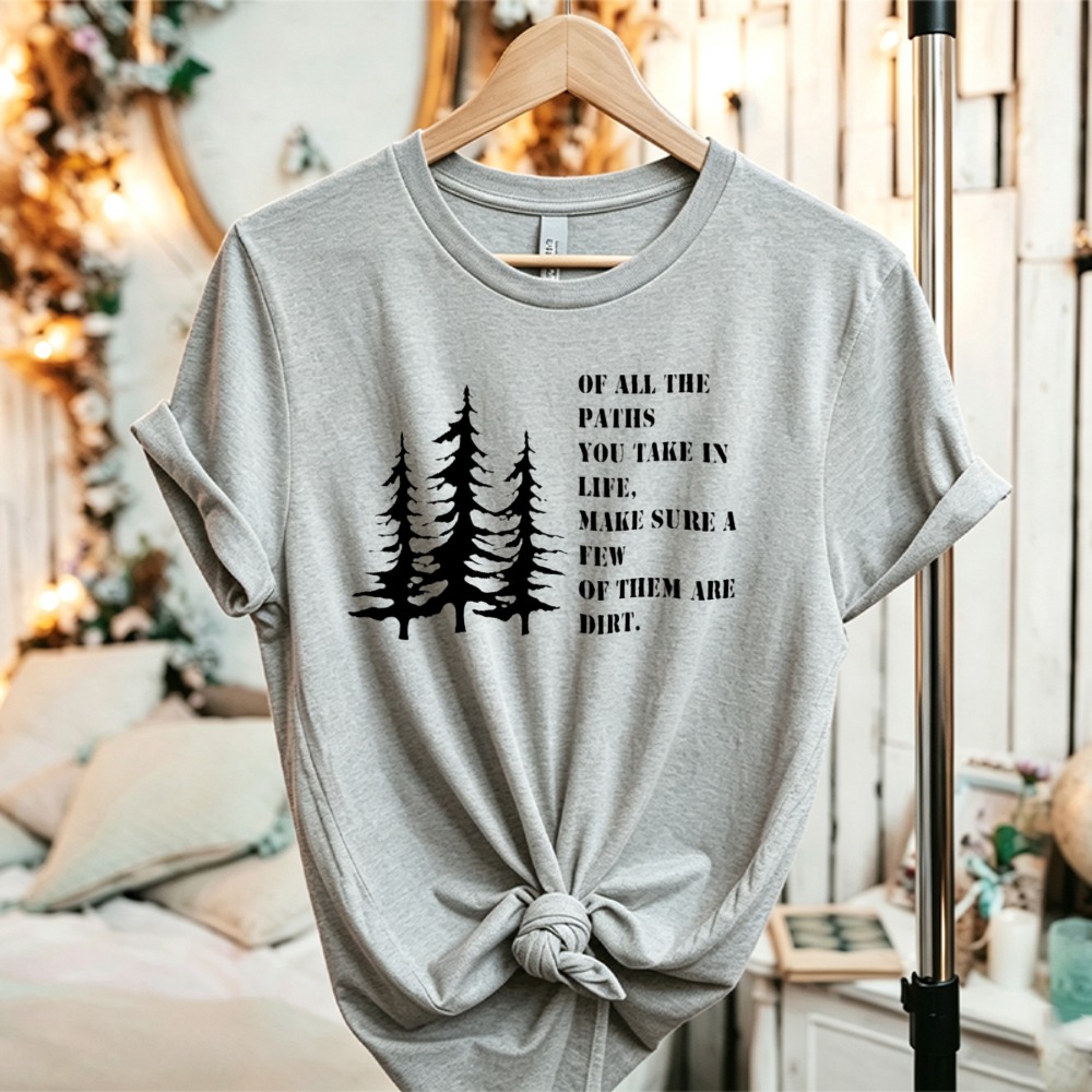 Outdoor Adventure Quotes Short - T-shirt graphique unisexe en coton avec