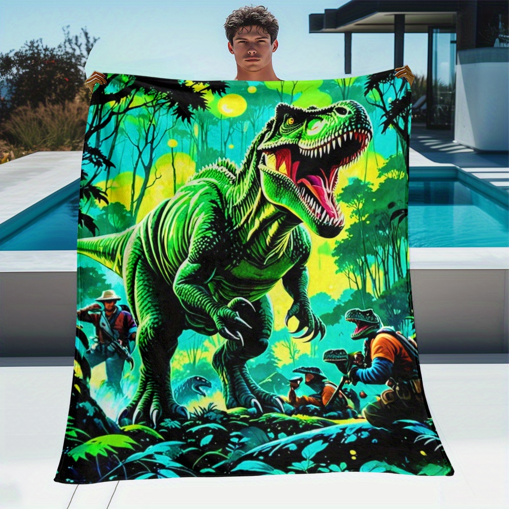 Outdoor Adventure Boys - Couverture polaire dinosaure T Rex Jungle