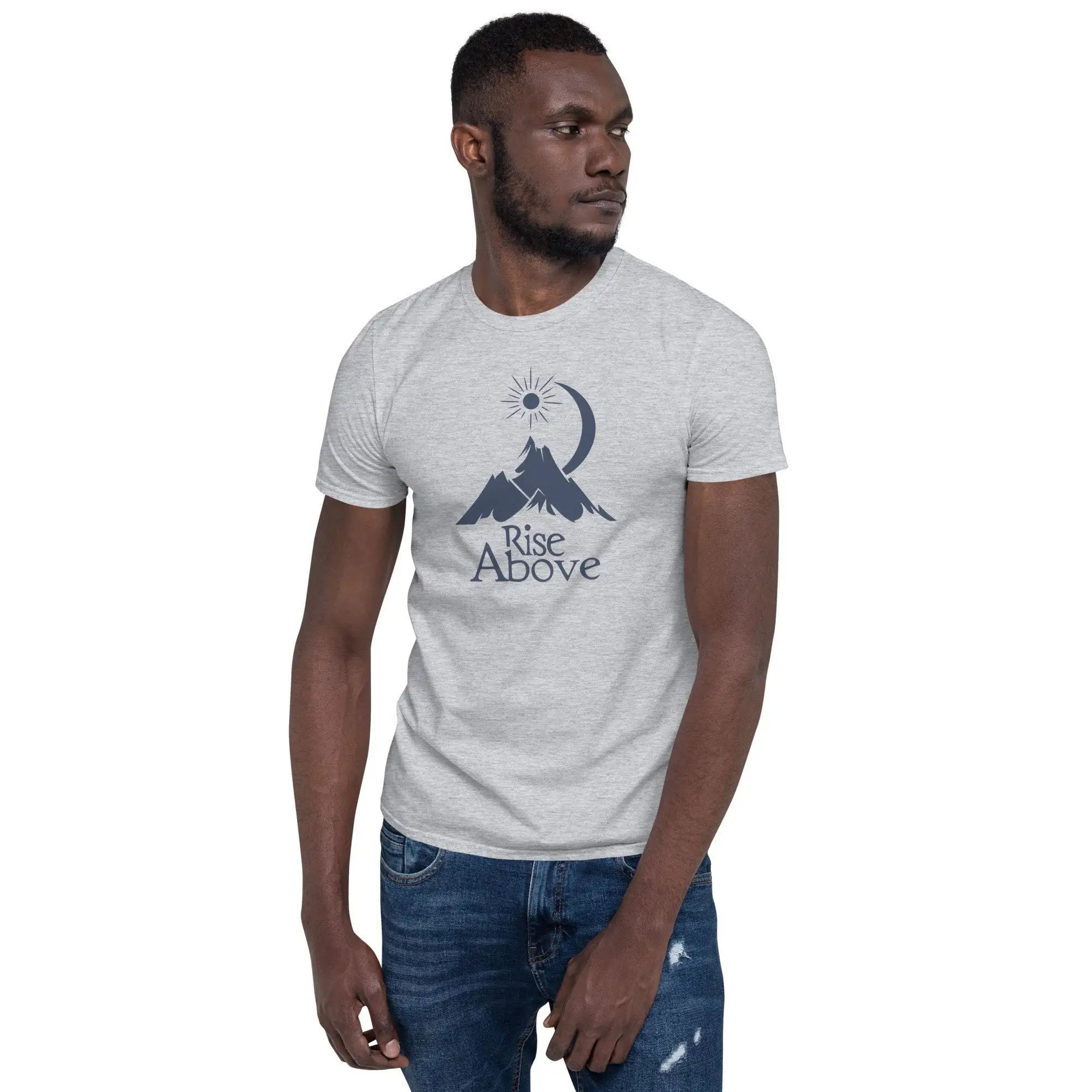 Outdoor Adventure Quotes Short - T-shirt Rise Above Mountain avec citation
