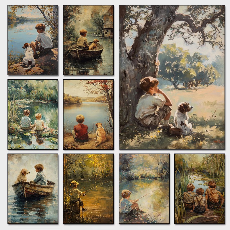 Affiche d'art Vintage pour cha - Outdoor Adventure Boys avis et prix