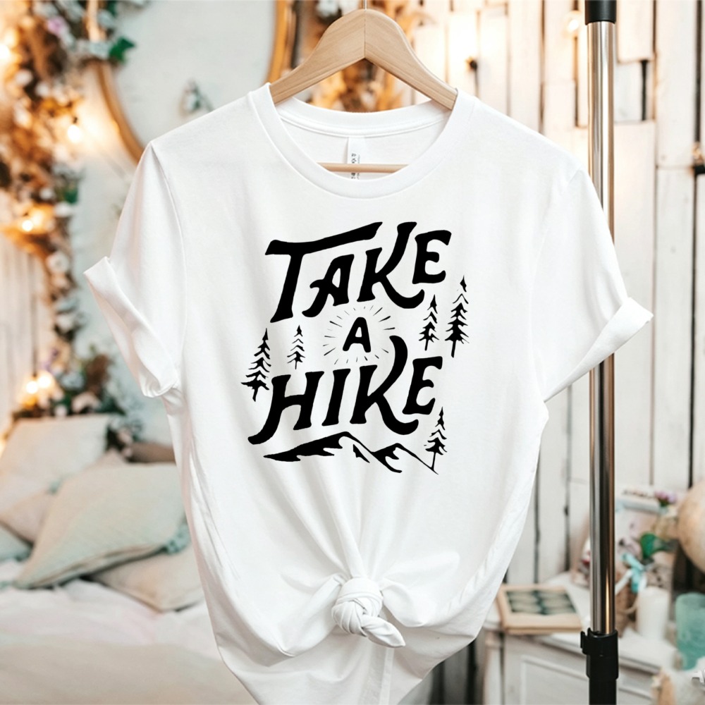 T-shirt graphique en coton déc - Outdoor Adventure Quotes Short avis et prix